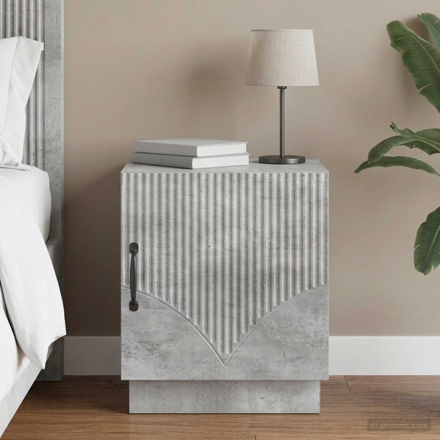 Nachttisch Beton Grau 43 x 34,5 x 47 cm Holzwerkstoff