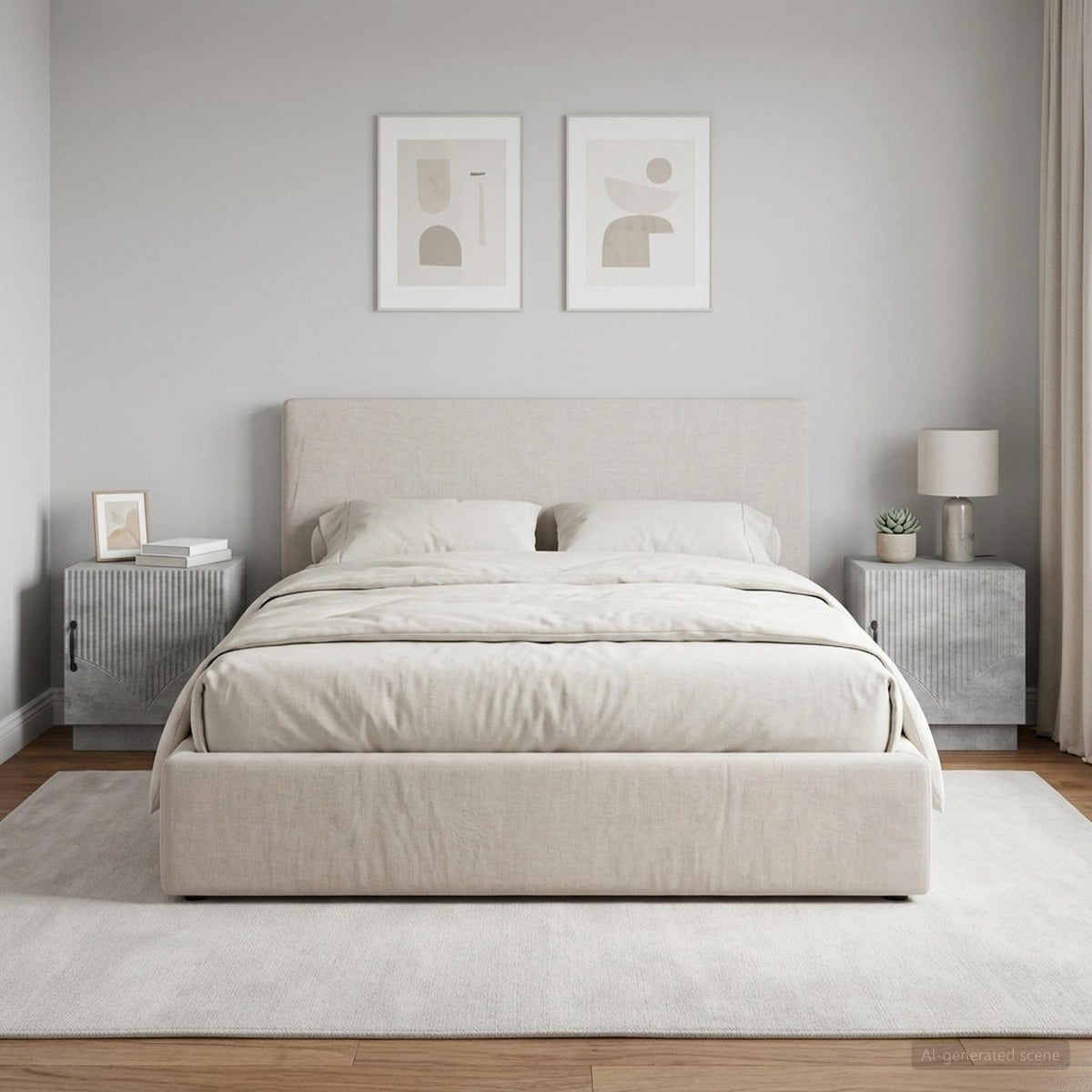 Nachttisch 2 stk. Beton Grau 43 x 34,5 x 47 cm Holzwerkstoff