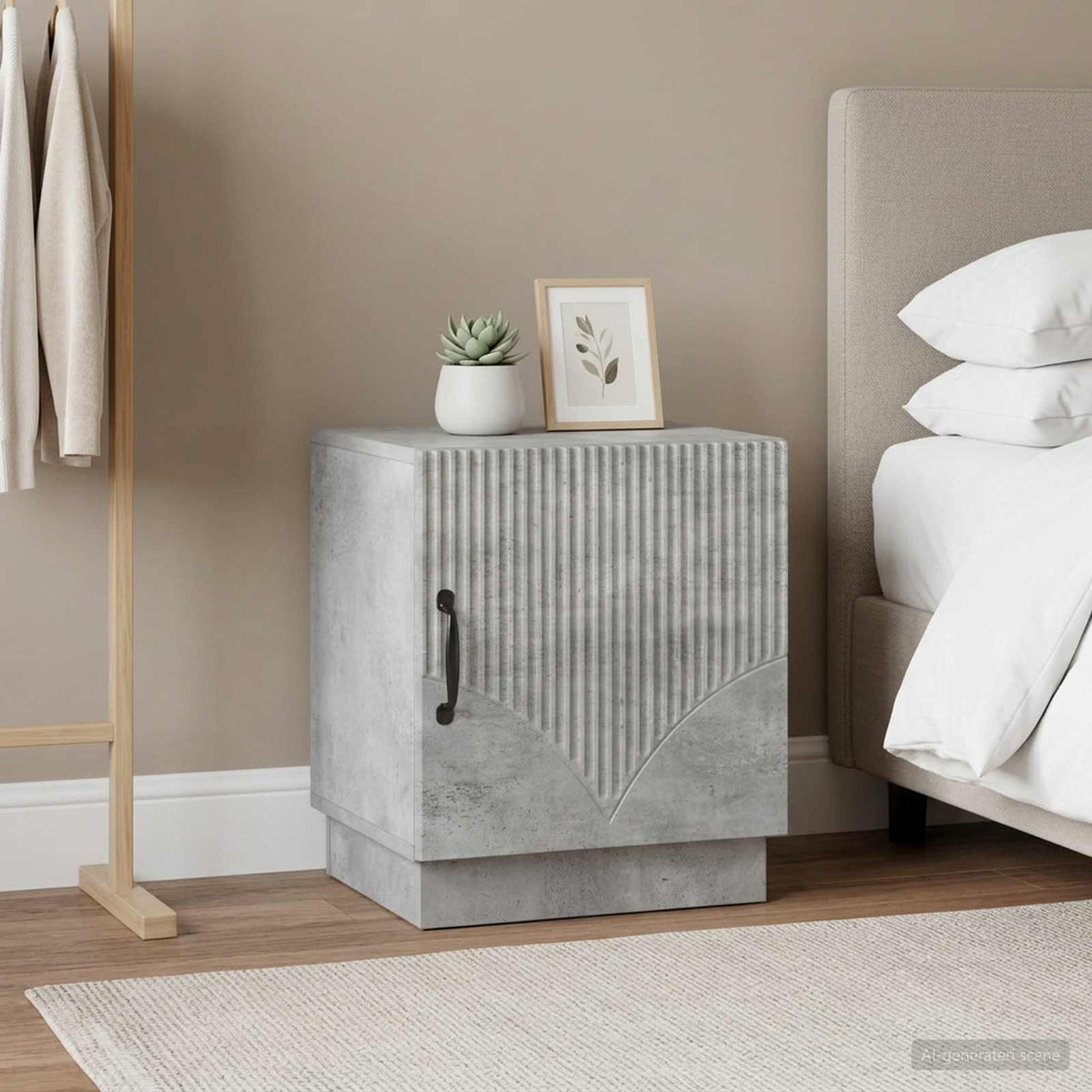 Nachttisch 2 stk. Beton Grau 43 x 34,5 x 47 cm Holzwerkstoff