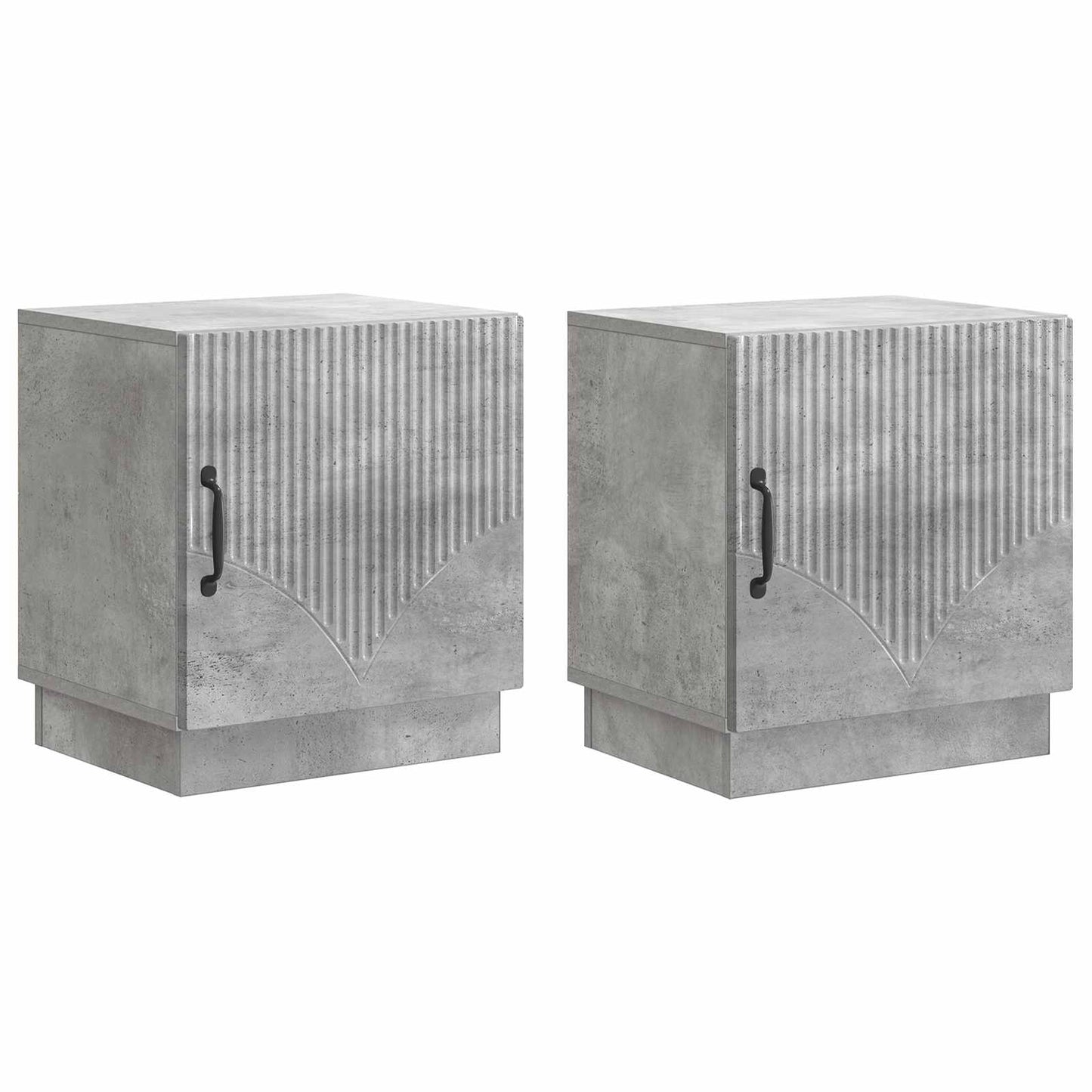 Nachttisch 2 stk. Beton Grau 43 x 34,5 x 47 cm Holzwerkstoff