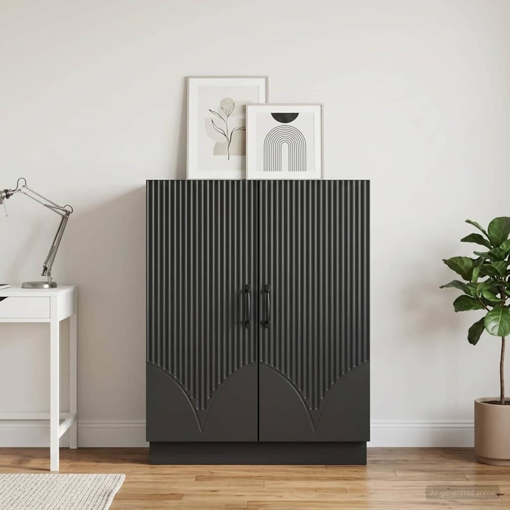 Sideboard Schwarz 66 x 34,5 x 87 cm Holzwerkstoff