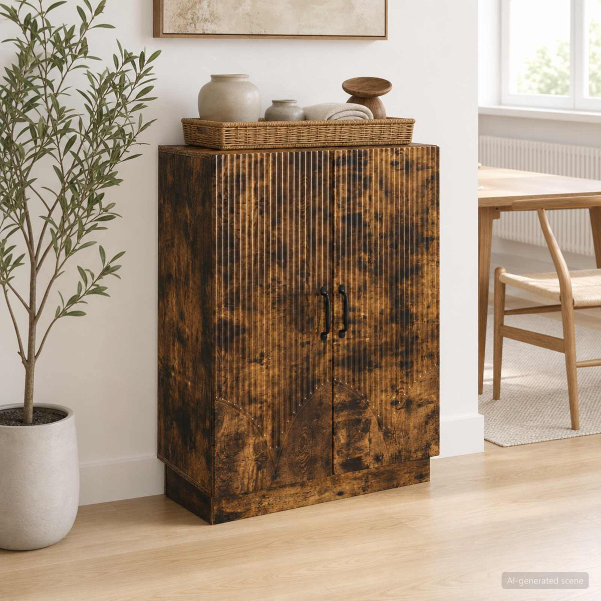 Sideboard Räuchereiche 66 x 34,5 x 87 cm Holzwerkstoff