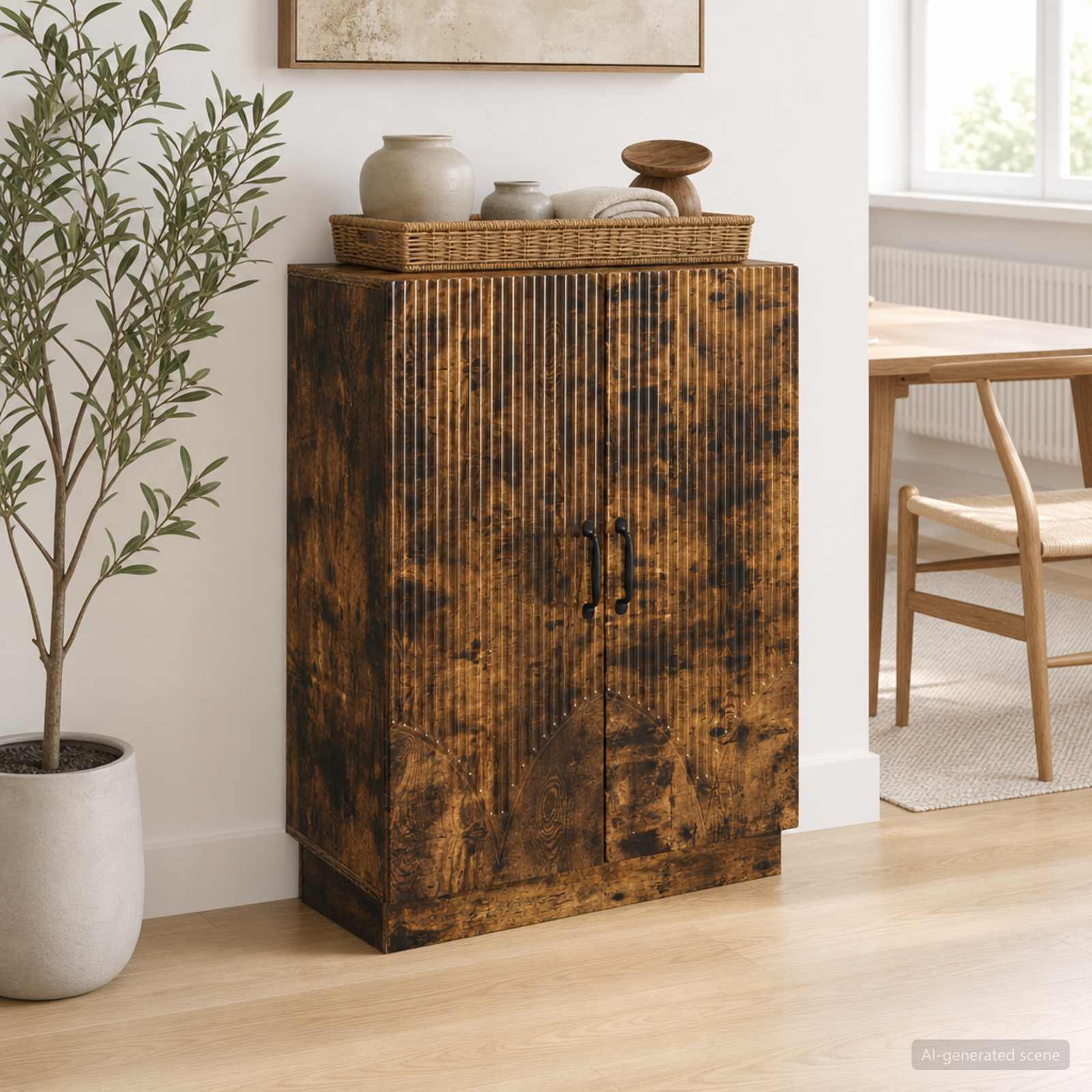 Sideboard Räuchereiche 66 x 34,5 x 87 cm Holzwerkstoff