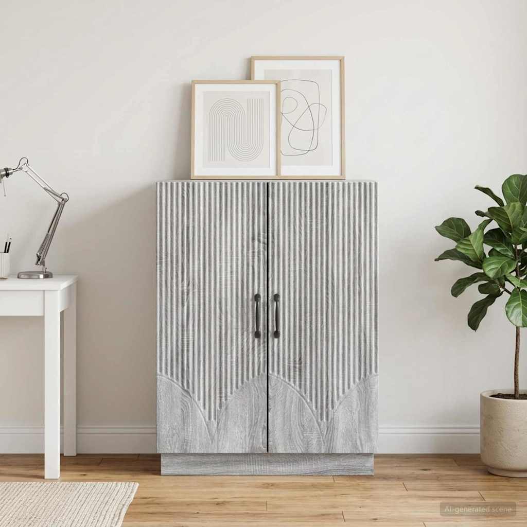 Sideboard Sonoma-Grau 66 x 34,5 x 87 cm Holzwerkstoff