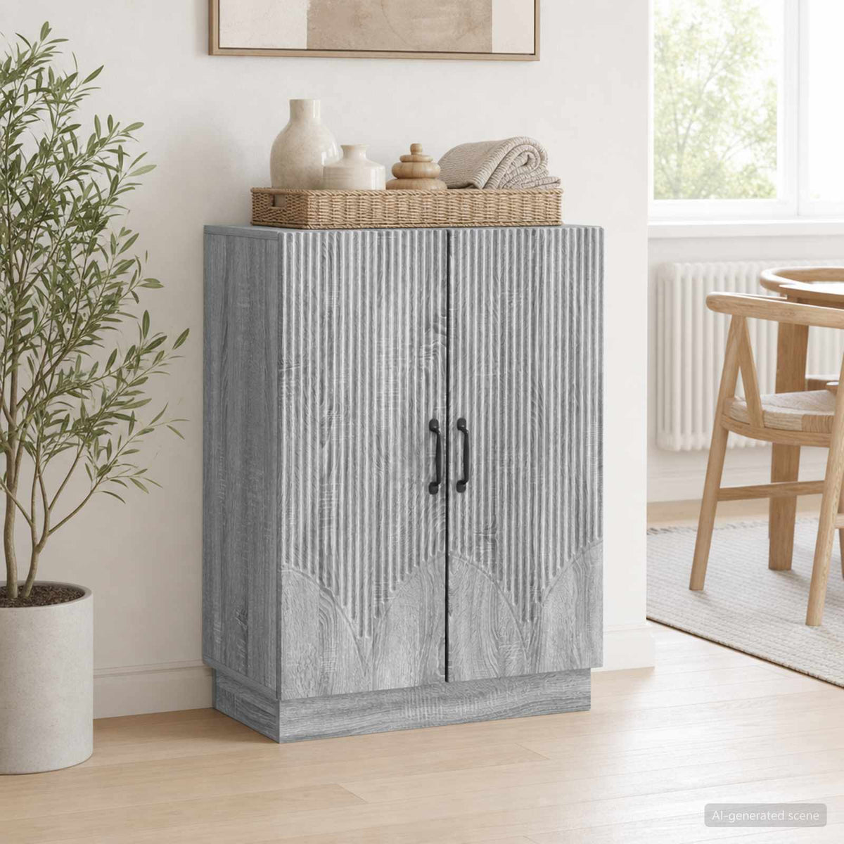 Sideboard Sonoma-Grau 66 x 34,5 x 87 cm Holzwerkstoff