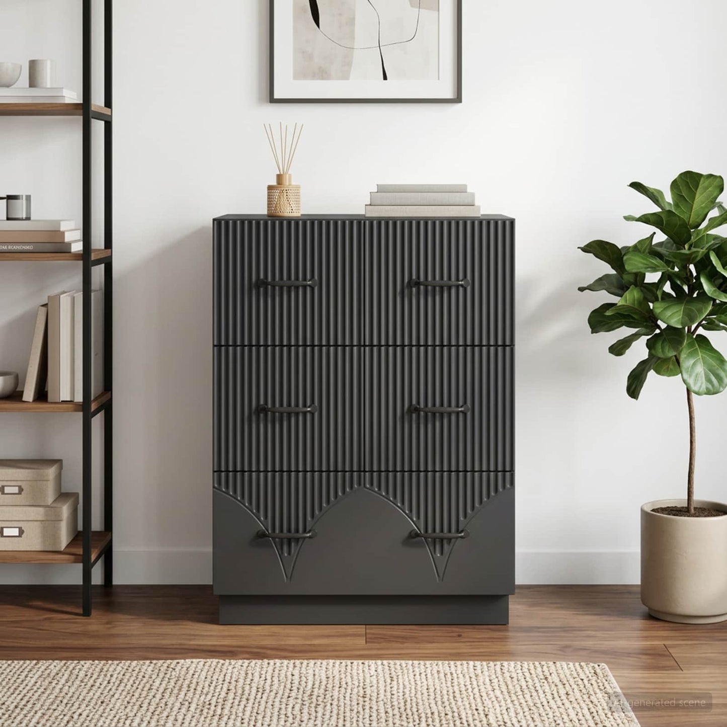 Schubladenschrank Schwarz 66 x 34,5 x 87 cm Holzwerkstoff