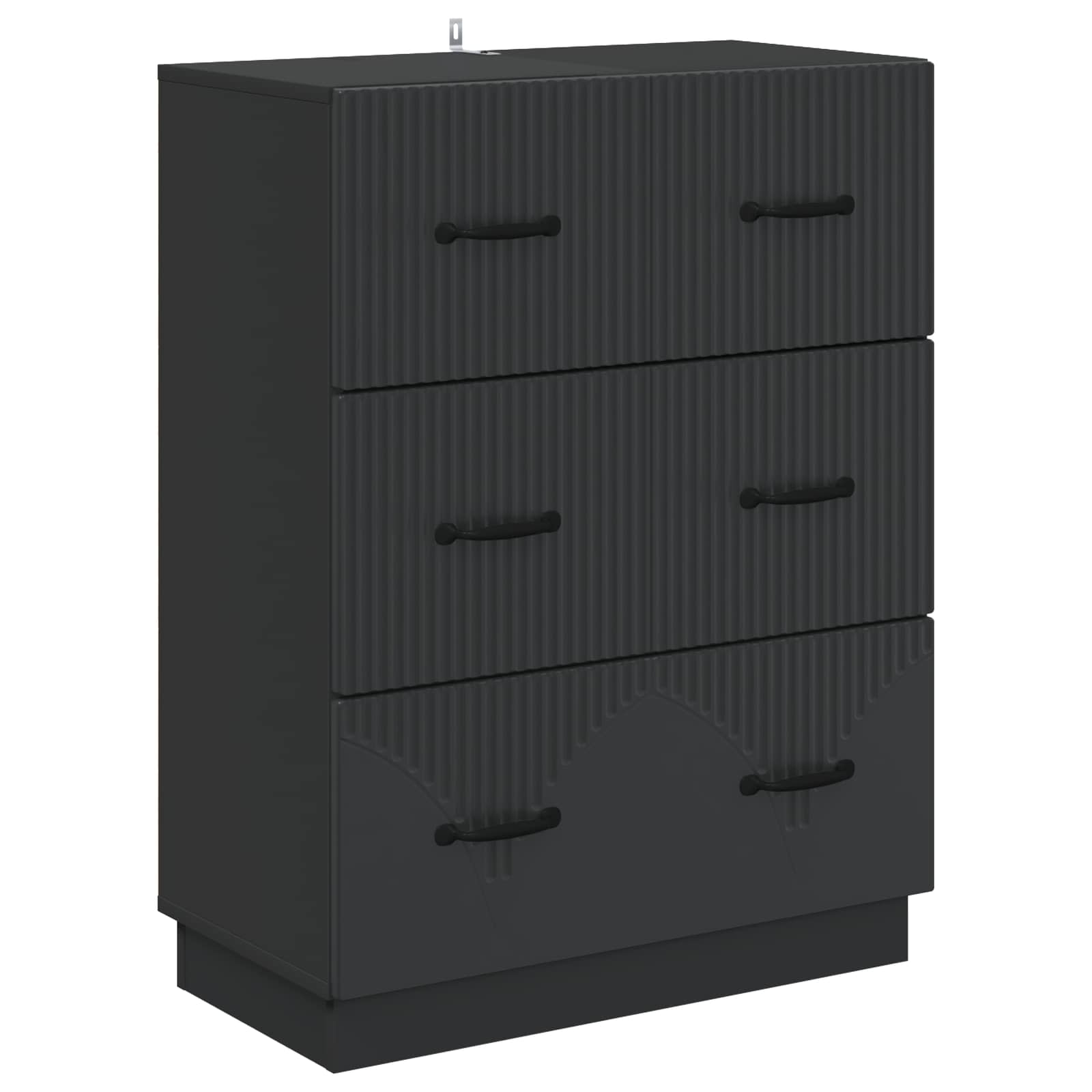 Schubladenschrank Schwarz 66 x 34,5 x 87 cm Holzwerkstoff