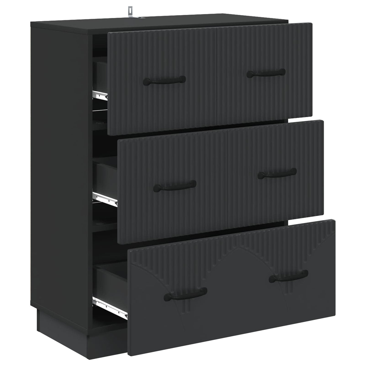 Schubladenschrank Schwarz 66 x 34,5 x 87 cm Holzwerkstoff