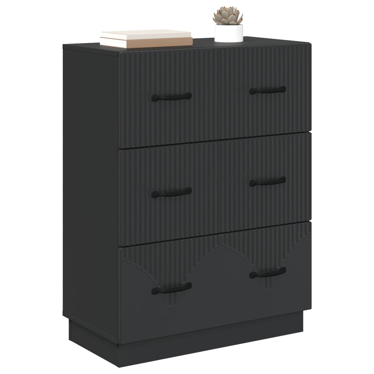 Schubladenschrank Schwarz 66 x 34,5 x 87 cm Holzwerkstoff