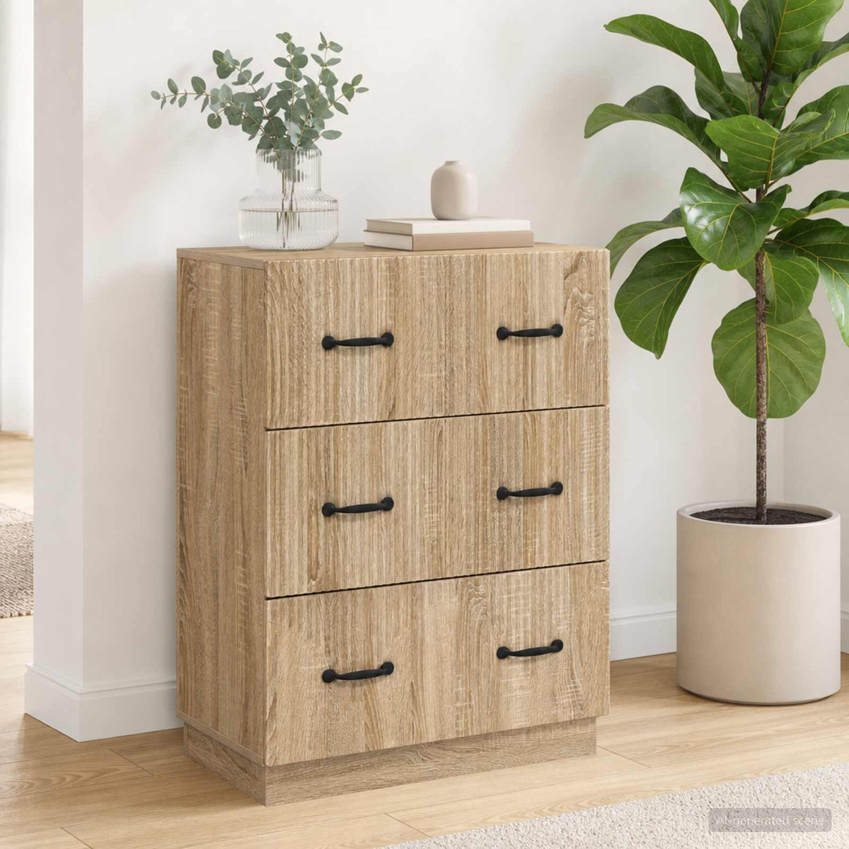 Schubladenschrank Sonoma-Eiche 66 x 34,5 x 87 cm Holzwerkstoff