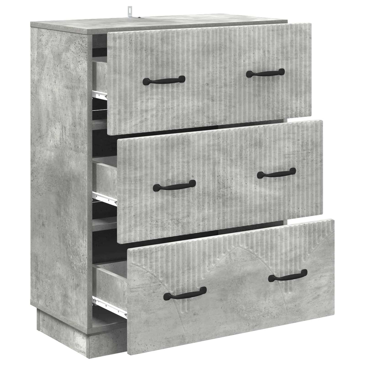 Schubladenschrank Betongrau 66 x 34,5 x 87 cm Holzwerkstoff