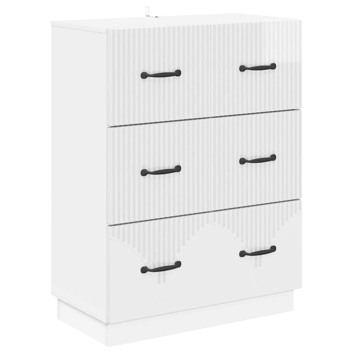 Schubladenschrank Hochglanz Weiß 66 x 34,5 x 87 cm
