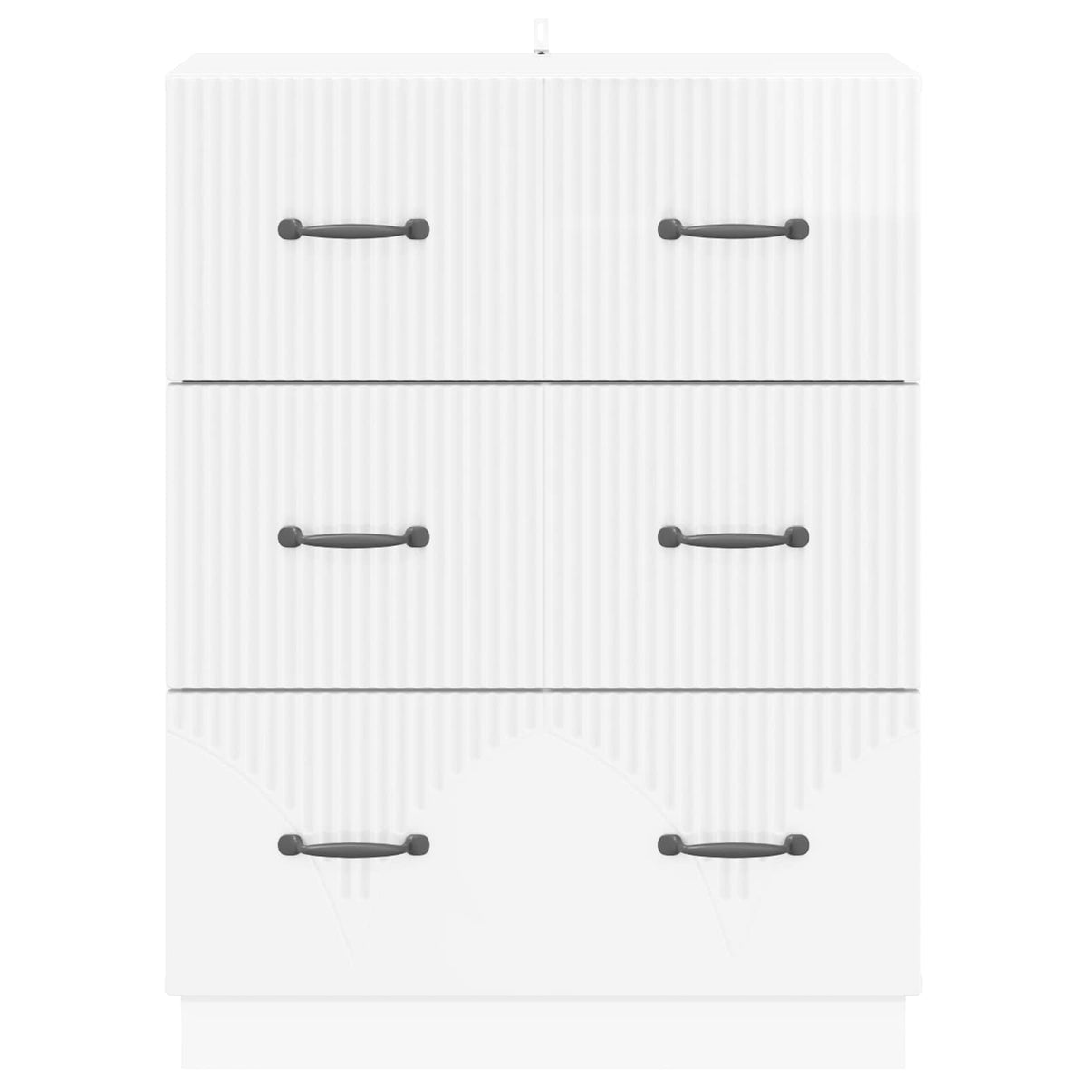 Schubladenschrank Hochglanz Weiß 66 x 34,5 x 87 cm