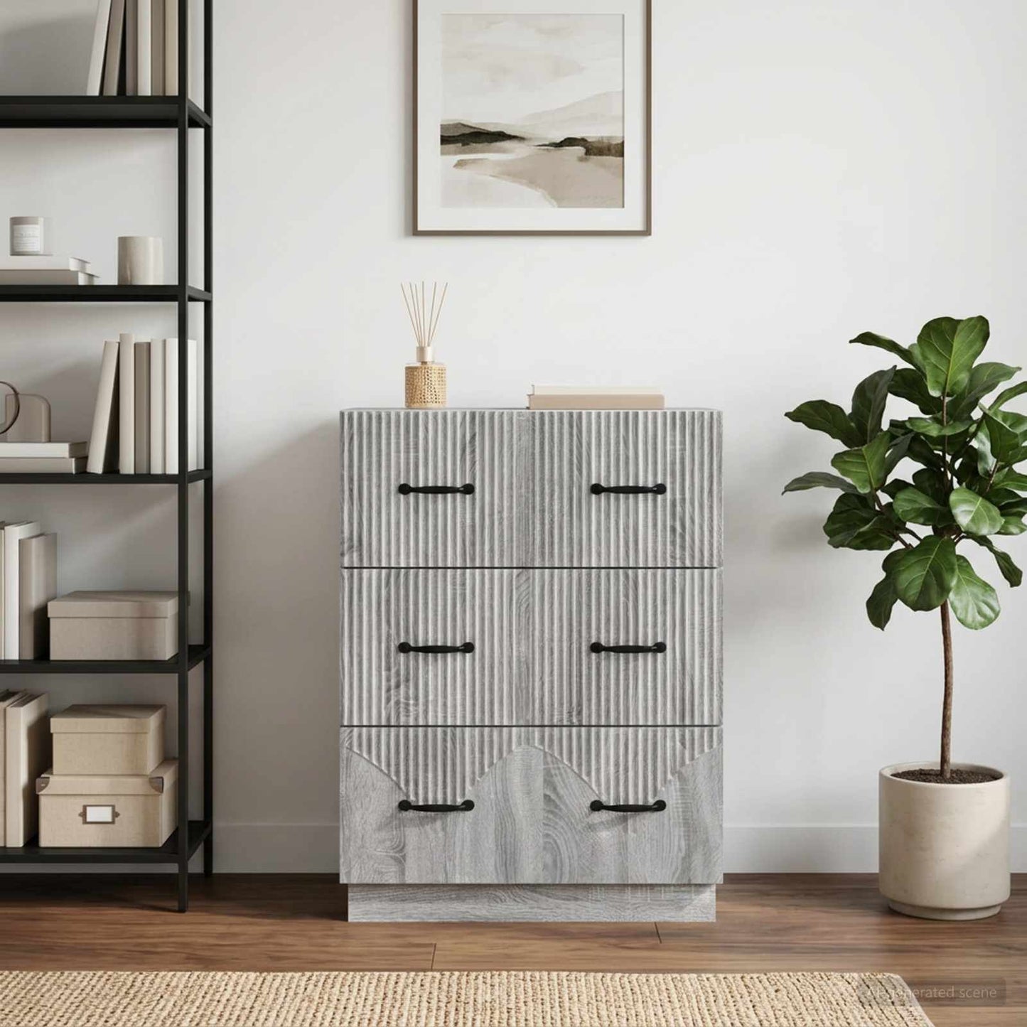 Schubladenschrank Graues Sonoma 66 x 34,5 x 87 cm Holzwerkstoff