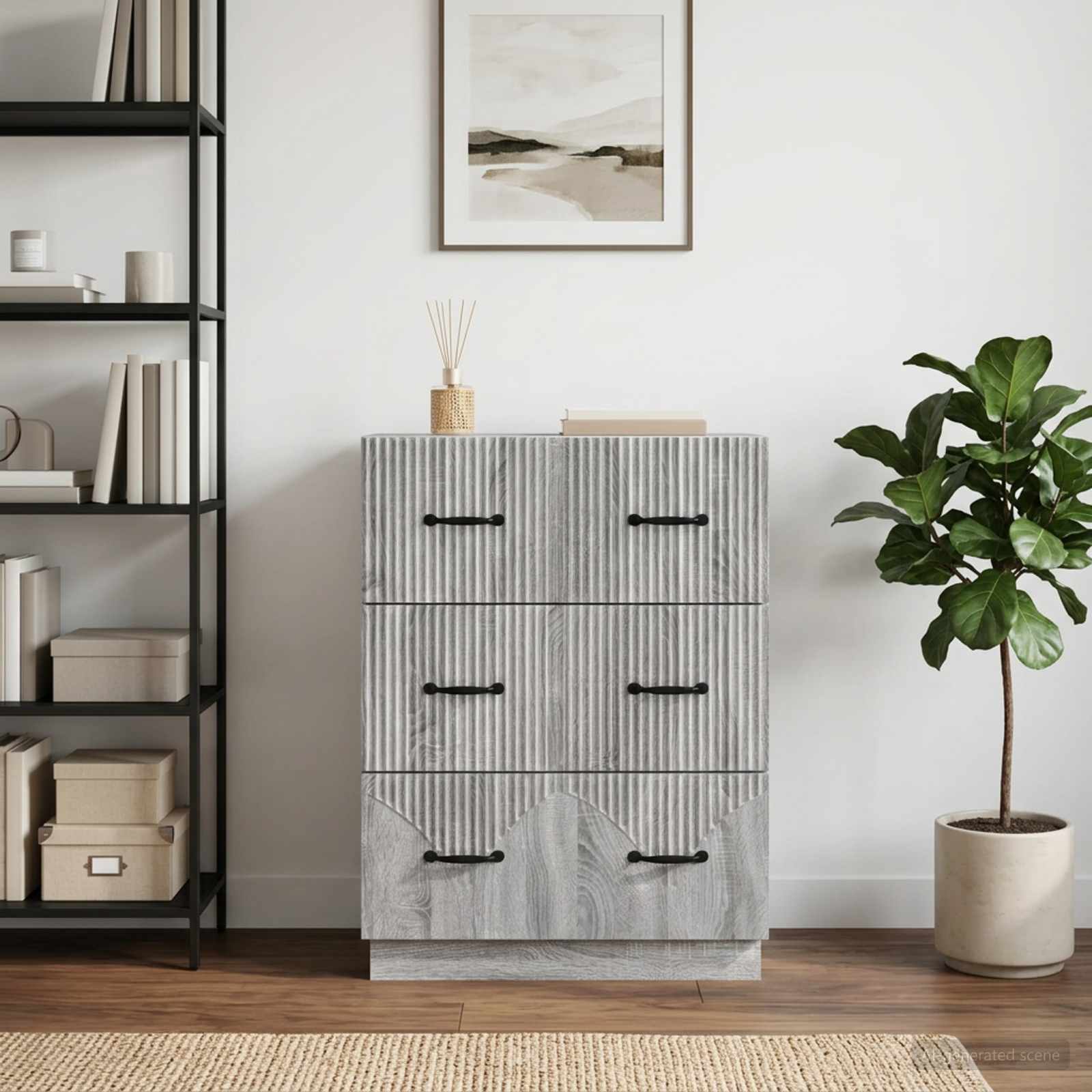 Schubladenschrank Graues Sonoma 66 x 34,5 x 87 cm Holzwerkstoff