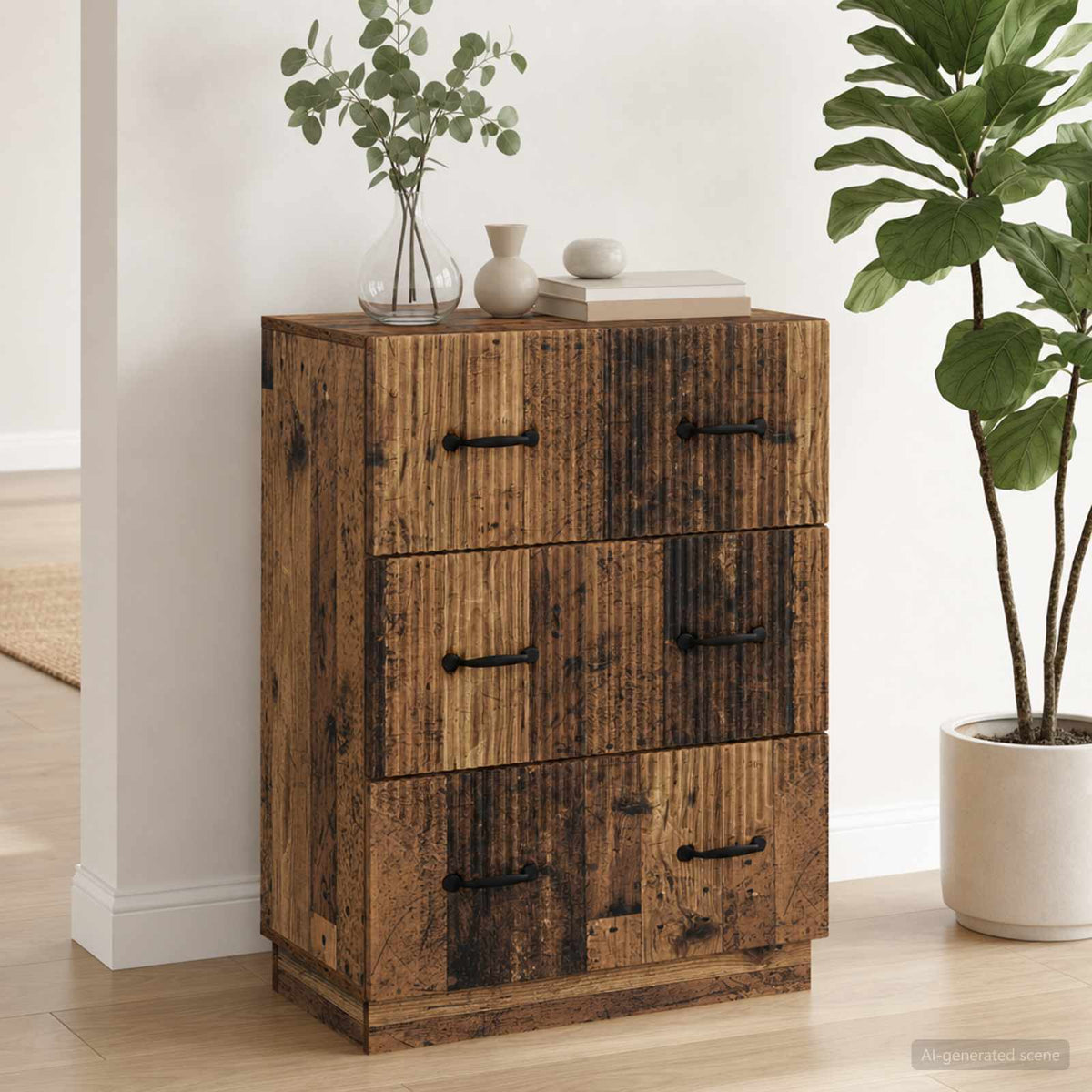 Schubladenschrank Altholz 66 x 34,5 x 87 cm Holzwerkstoff