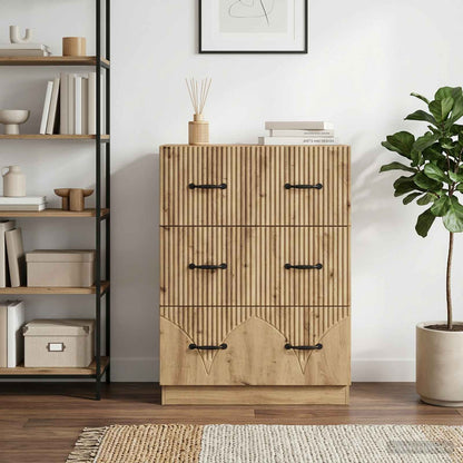 Schubladenschrank 66 x 34,5 x 87 cm Holzwerkstoff Artisan-Eiche