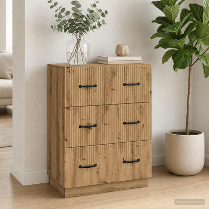 Schubladenschrank 66 x 34,5 x 87 cm Holzwerkstoff Artisan-Eiche