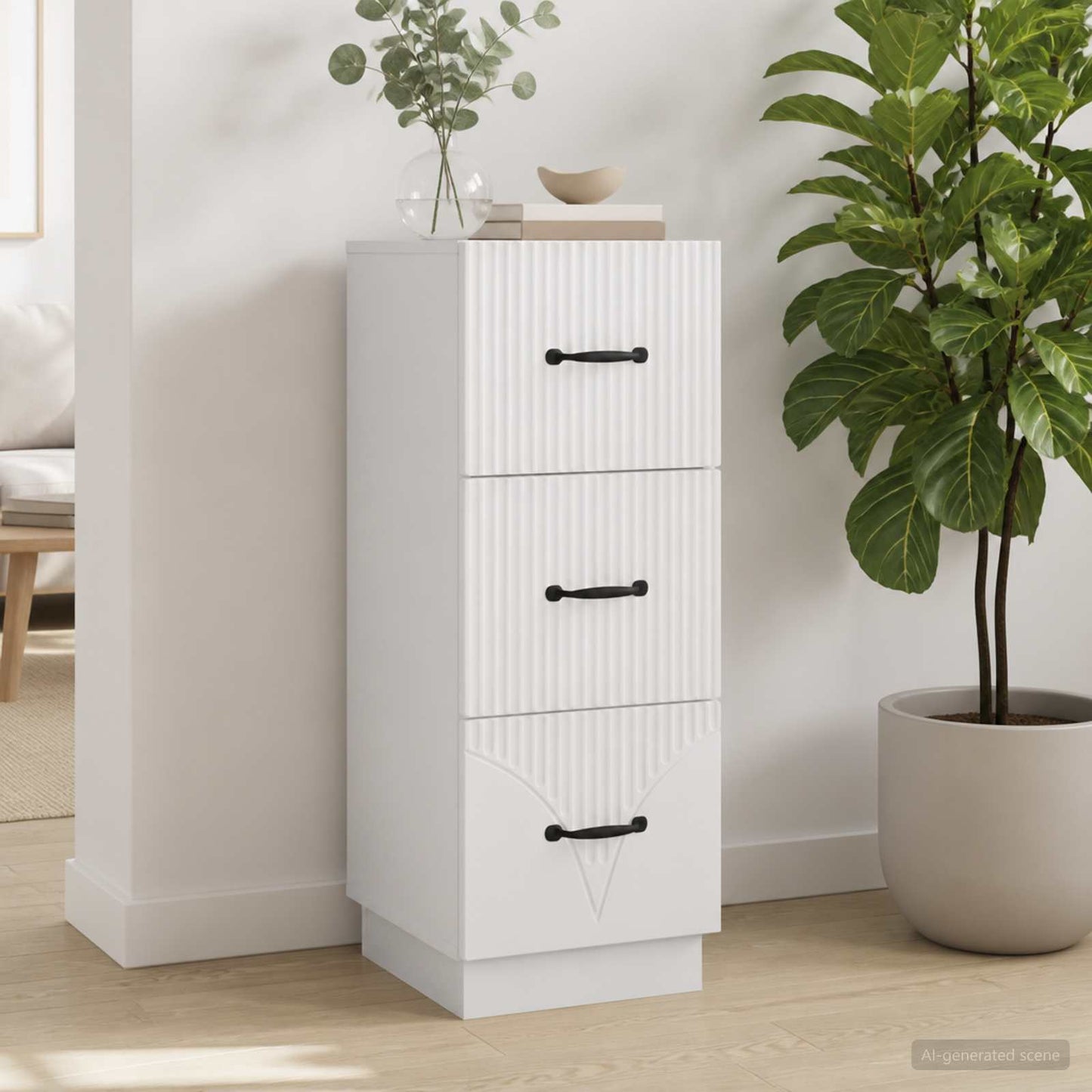 Schubladenschrank Weiß 33 x 34,5 x 87 cm Holzwerkstoff
