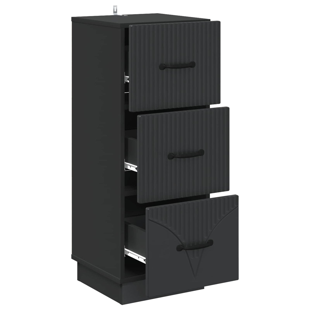 Schubladenschrank 33 x 34,5 x 87 cm Holzwerkstoff Schwarz