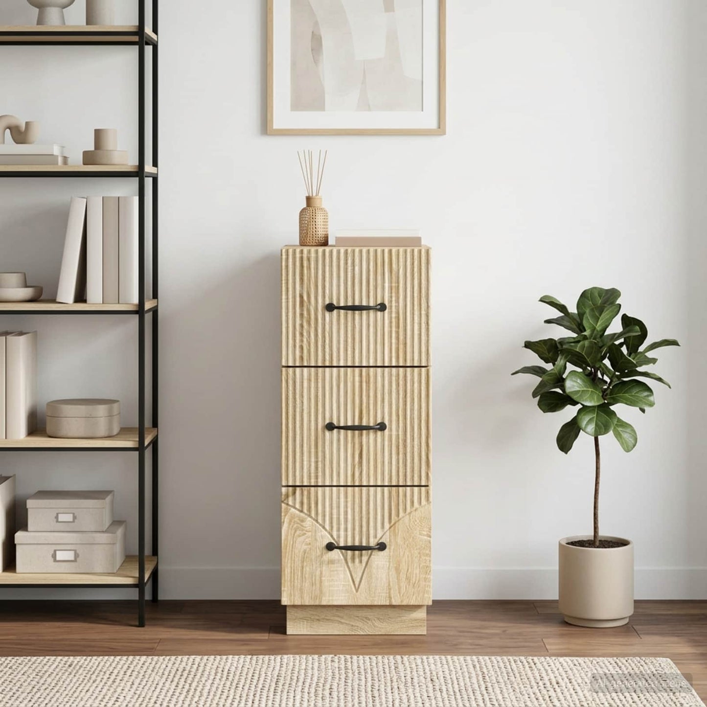 Schubladenschrank 33 x 34,5 x 87 cm Holzwerkstoff Sonoma-Eiche