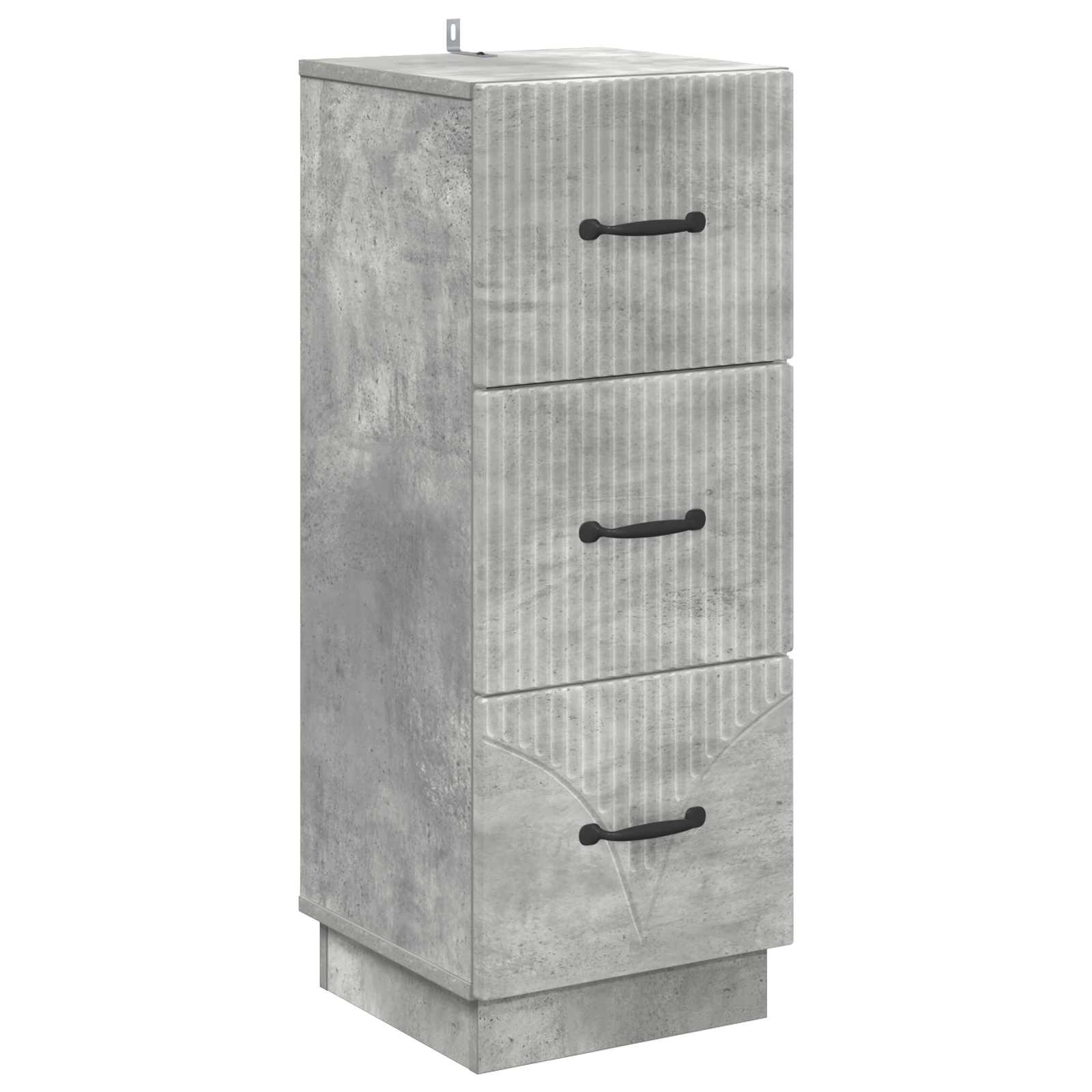 Schubladenschrank 33 x 34,5 x 87 cm Holzwerkstoff Betongrau