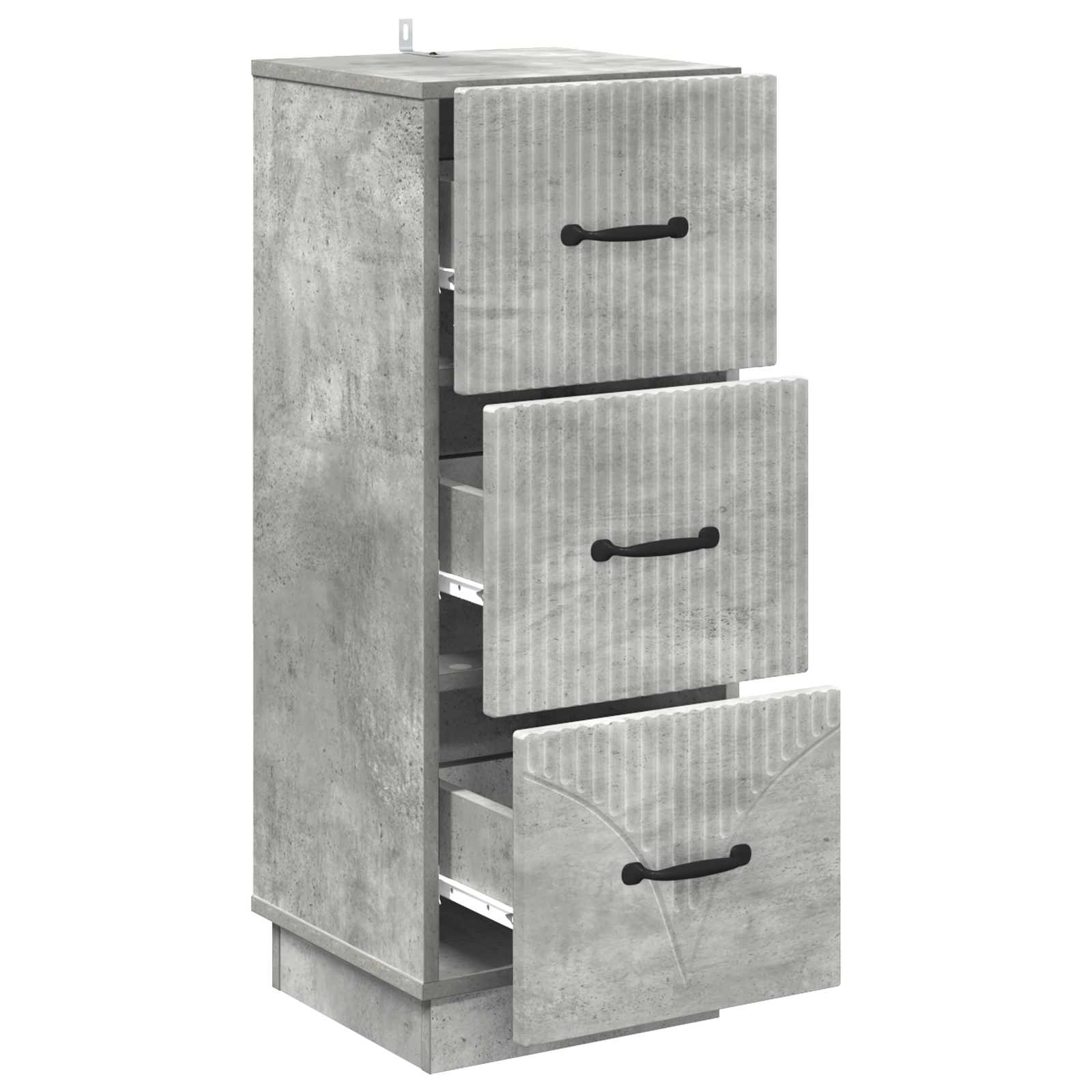 Schubladenschrank 33 x 34,5 x 87 cm Holzwerkstoff Betongrau