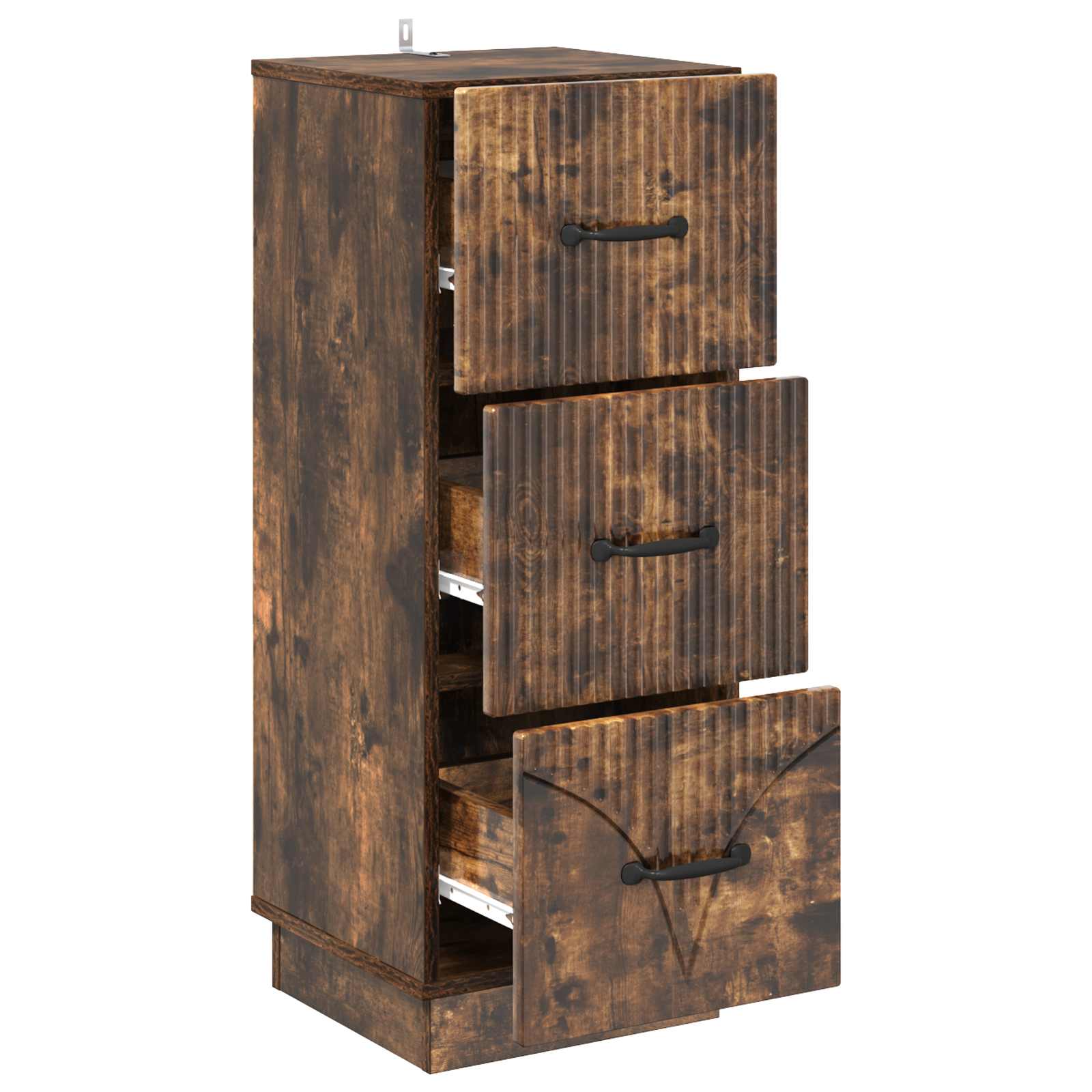 Schubladenschrank 33 x 34,5 x 87 cm Holzwerkstoff Räuchereiche