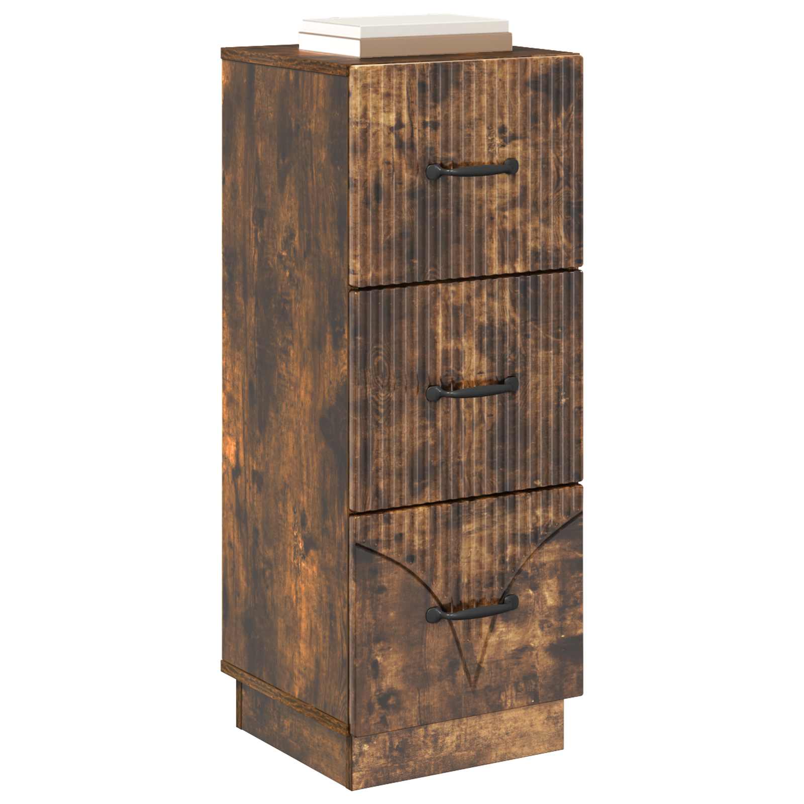 Schubladenschrank 33 x 34,5 x 87 cm Holzwerkstoff Räuchereiche
