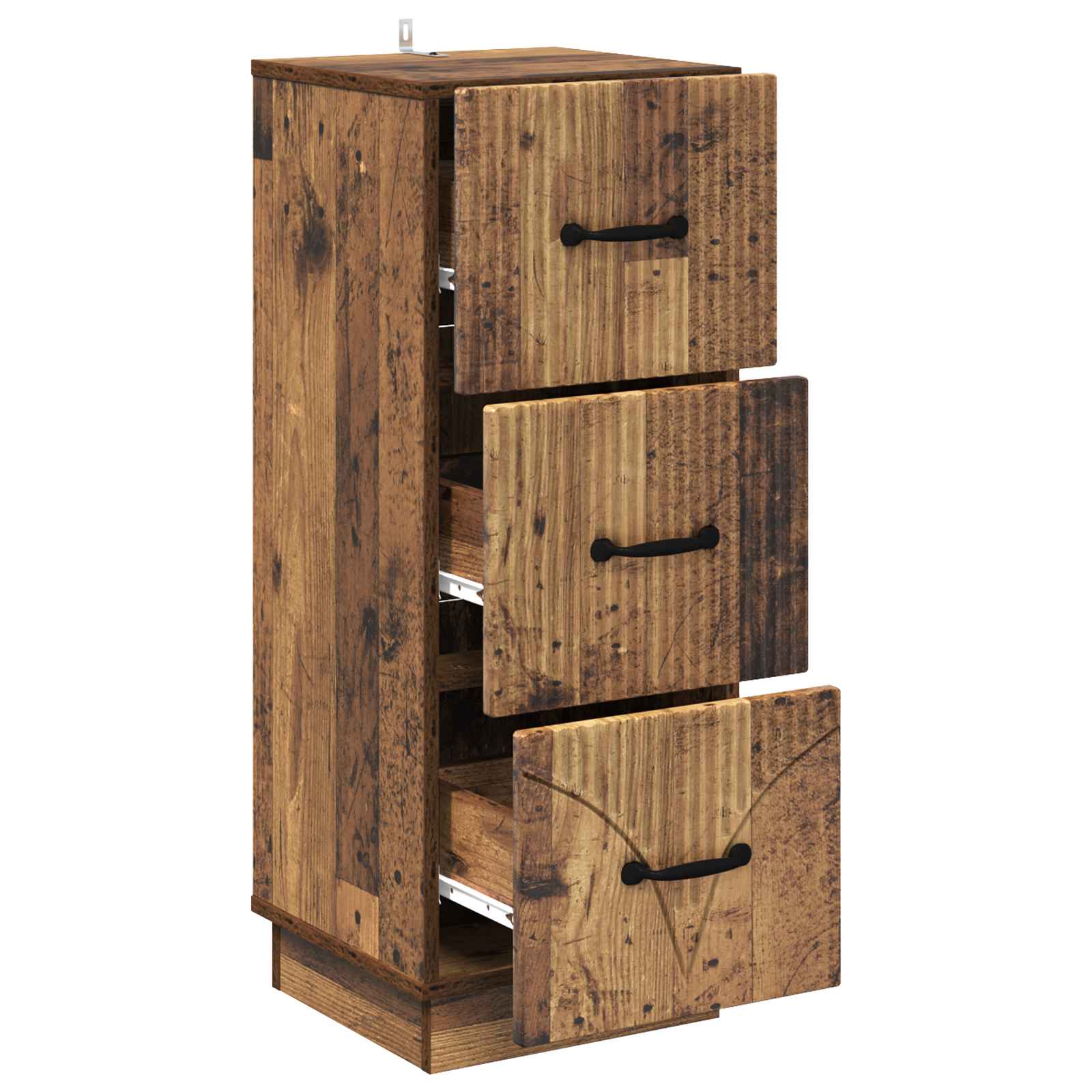 Schubladenschrank 33 x 34,5 x 87 cm Holzwerkstoff Altholz