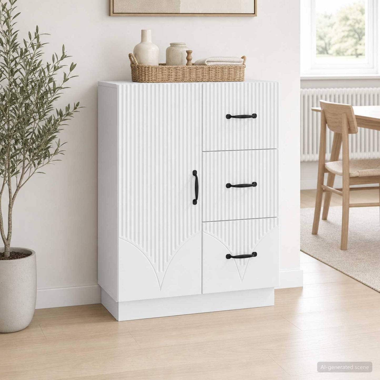 Sideboard Weiß 66 x 34,5 x 87 cm Holzwerkstoff