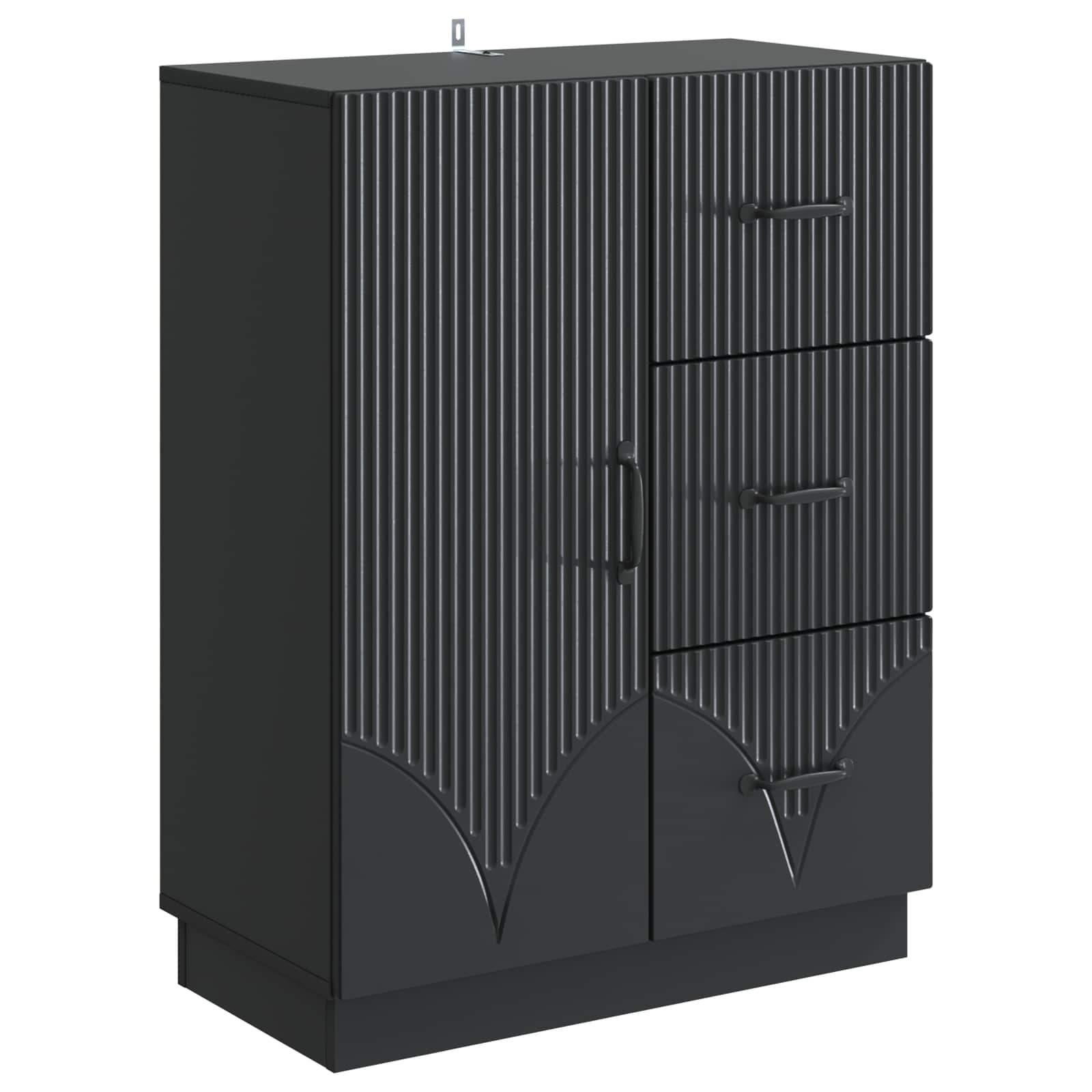 Sideboard Schwarz 66 x 34,5 x 87 cm Holzwerkstoff
