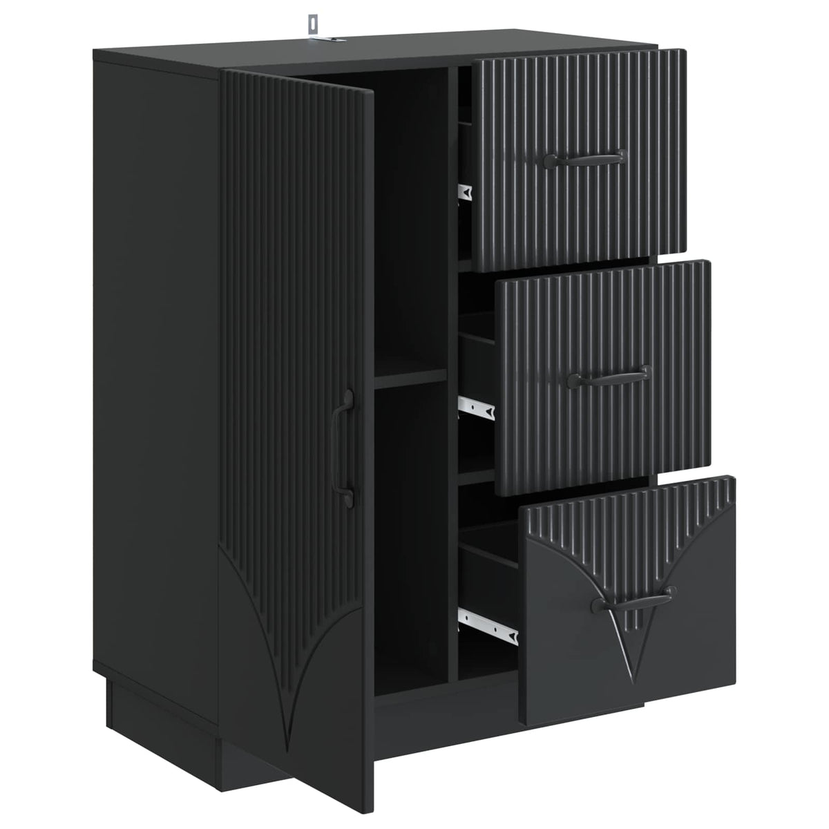 Sideboard Schwarz 66 x 34,5 x 87 cm Holzwerkstoff