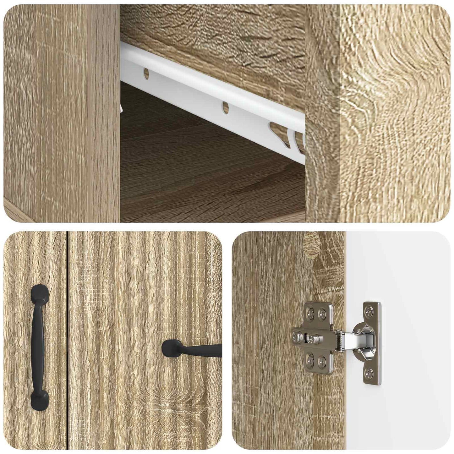 Sideboard Sonoma-Eiche 66 x 34,5 x 87 cm Holzwerkstoff