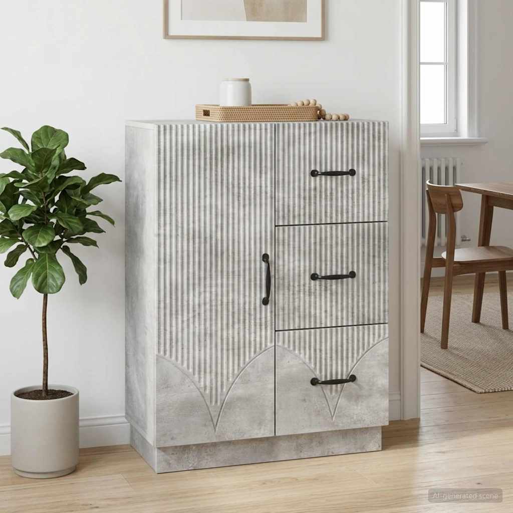 Sideboard Betongrau 66 x 34,5 x 87 cm Holzwerkstoff