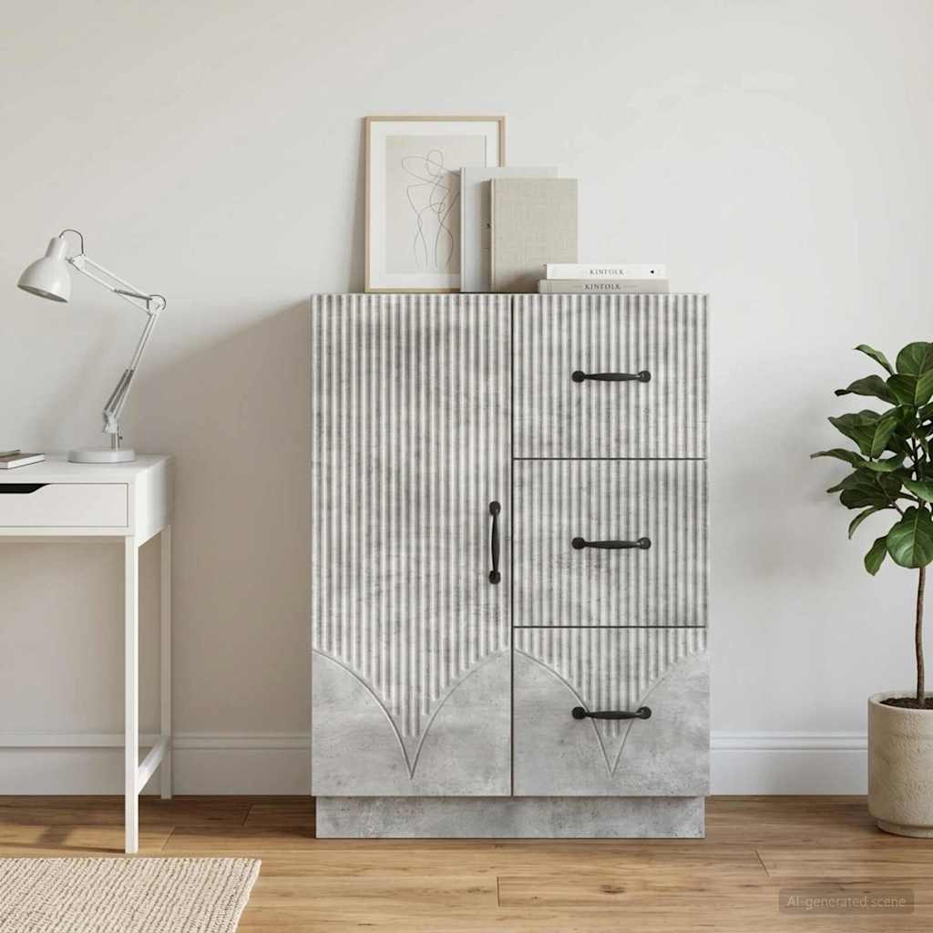 Sideboard Betongrau 66 x 34,5 x 87 cm Holzwerkstoff