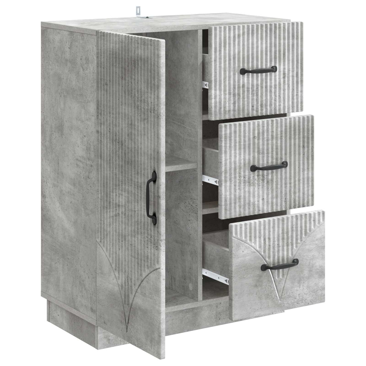 Sideboard Betongrau 66 x 34,5 x 87 cm Holzwerkstoff