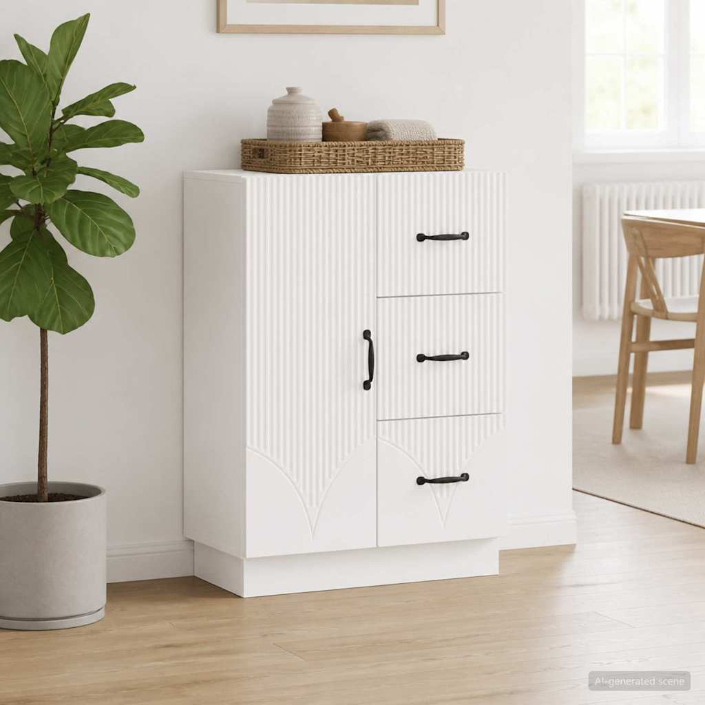 Sideboard Hochglanz Weiß 66 x 34,5 x 87 cm Holzwerkstoff
