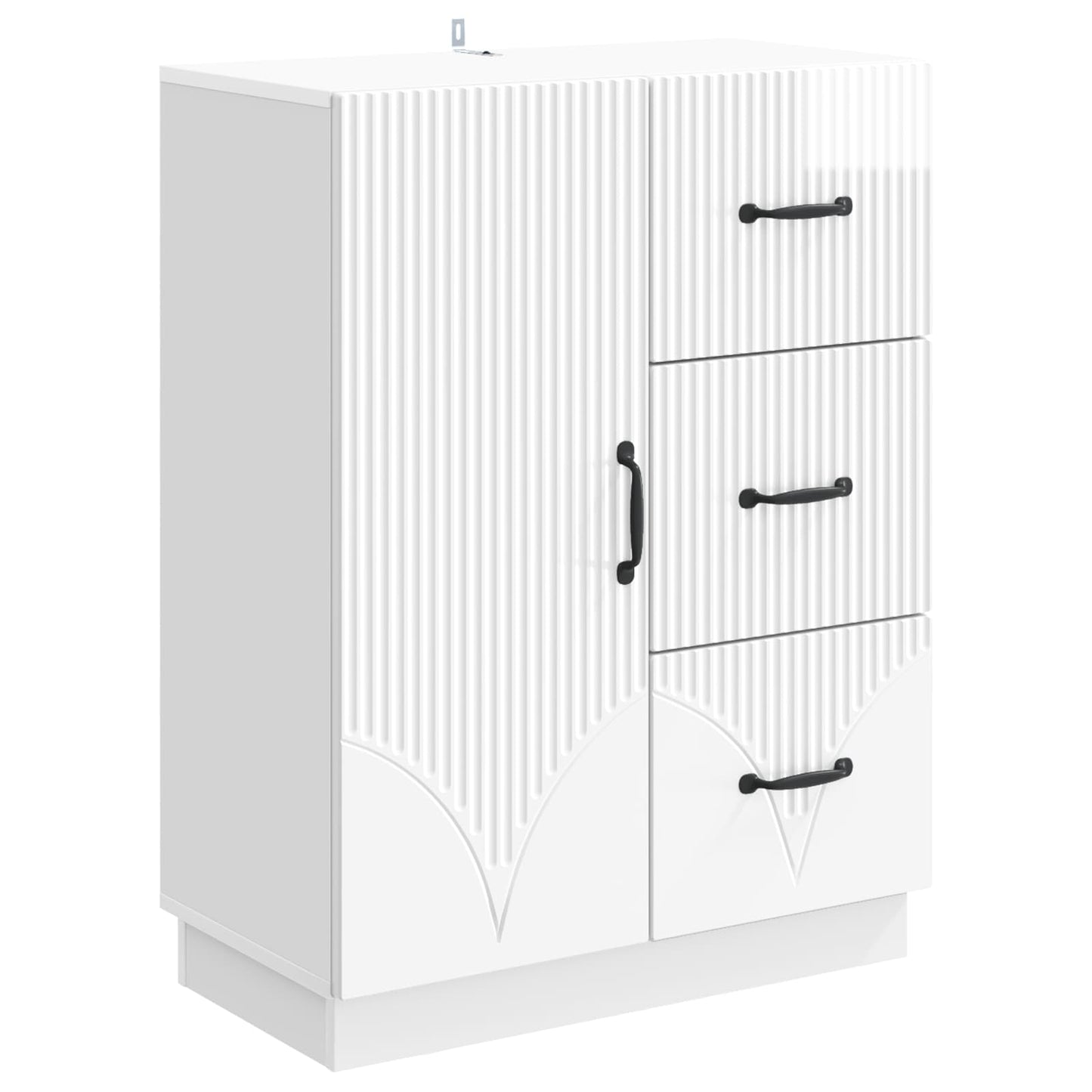 Sideboard Hochglanz Weiß 66 x 34,5 x 87 cm Holzwerkstoff