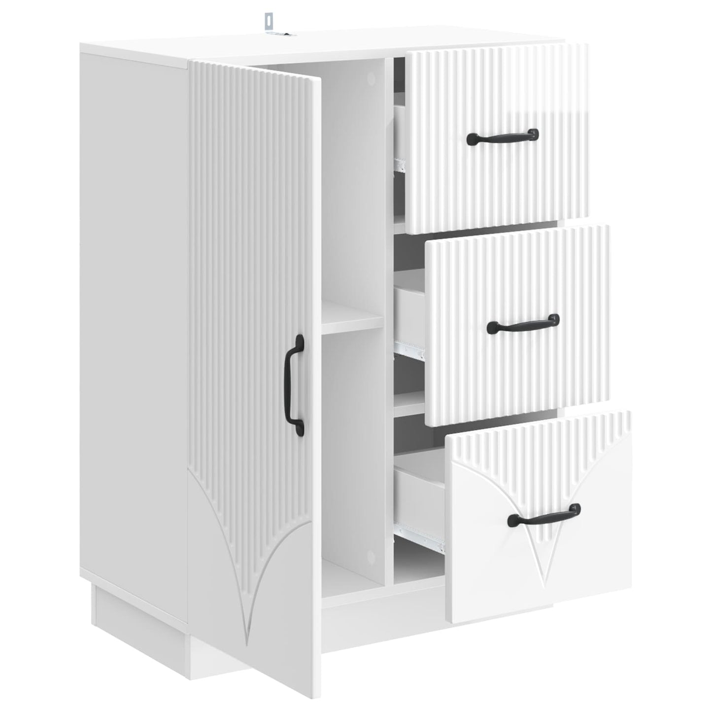 Sideboard Hochglanz Weiß 66 x 34,5 x 87 cm Holzwerkstoff