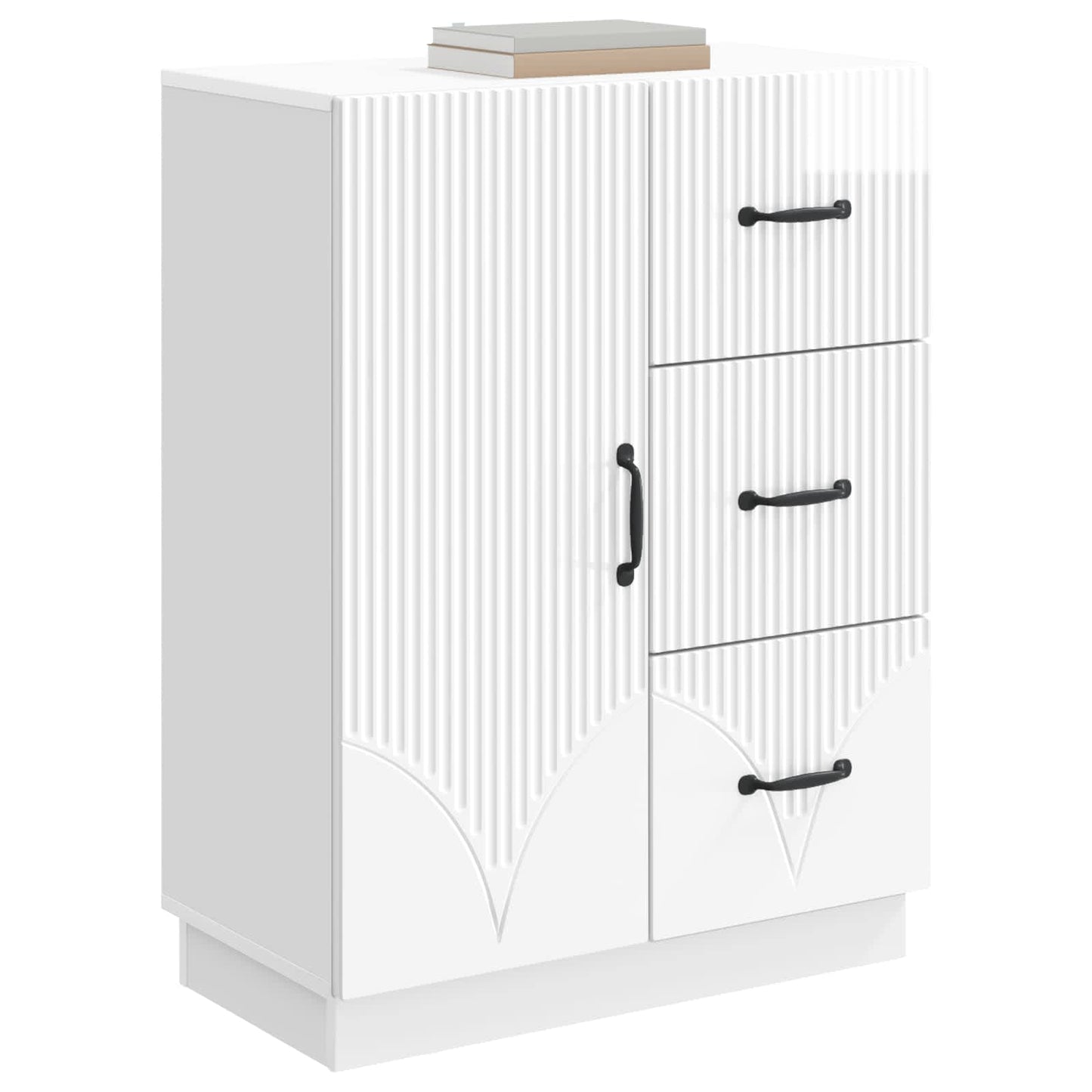 Sideboard Hochglanz Weiß 66 x 34,5 x 87 cm Holzwerkstoff