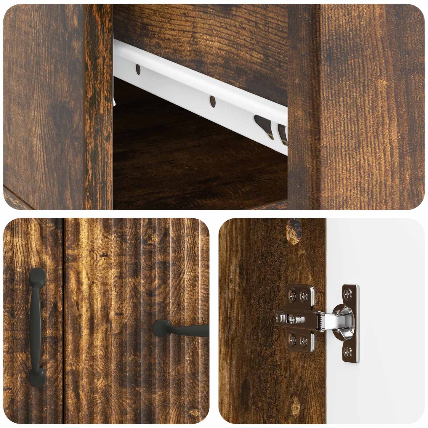 Sideboard Geräucherte Eiche 66 x 34,5 x 87 cm Holzwerkstoff