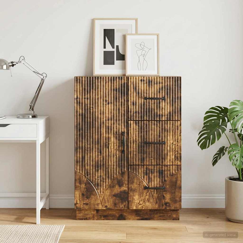 Sideboard Geräucherte Eiche 66 x 34,5 x 87 cm Holzwerkstoff