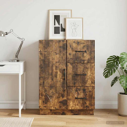 Sideboard Geräucherte Eiche 66 x 34,5 x 87 cm Holzwerkstoff