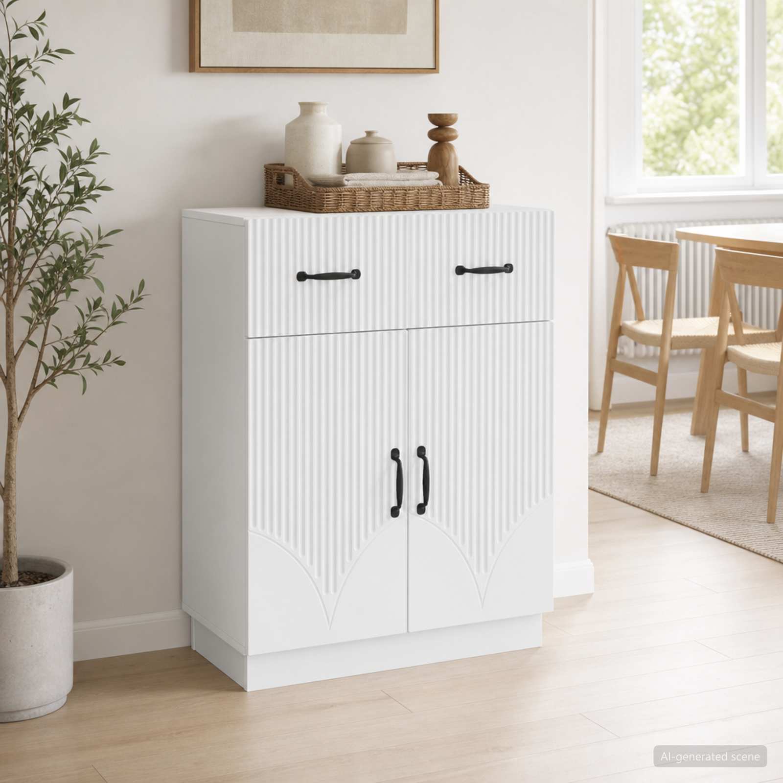 Sideboard Weiß 66 x 34,5 x 87 cm Holzwerkstoff