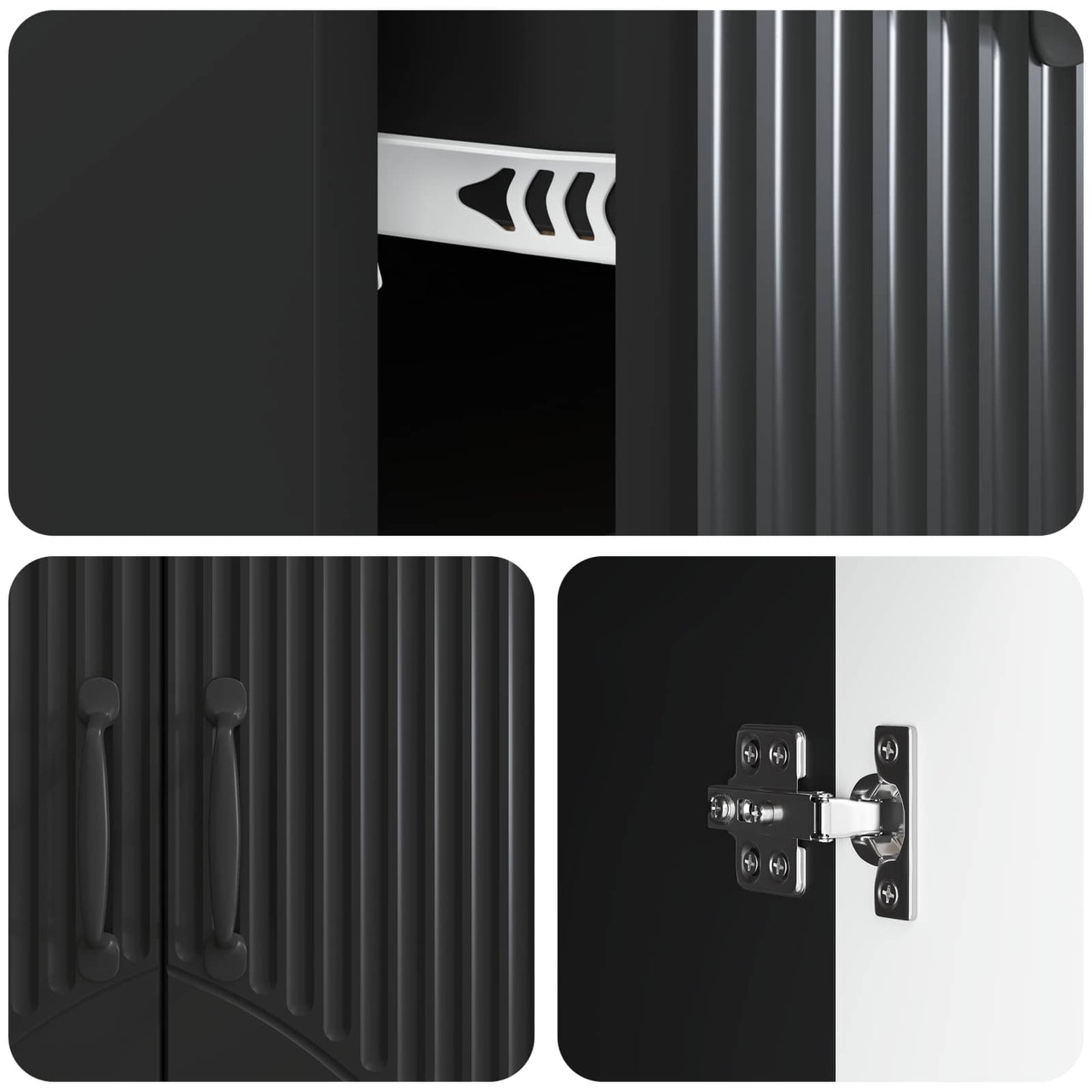 Sideboard Schwarz 66 x 34,5 x 87 cm Holzwerkstoff