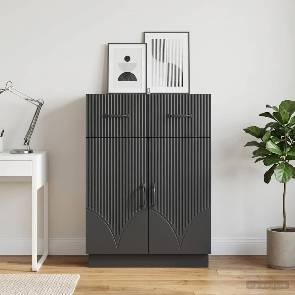 Sideboard Schwarz 66 x 34,5 x 87 cm Holzwerkstoff