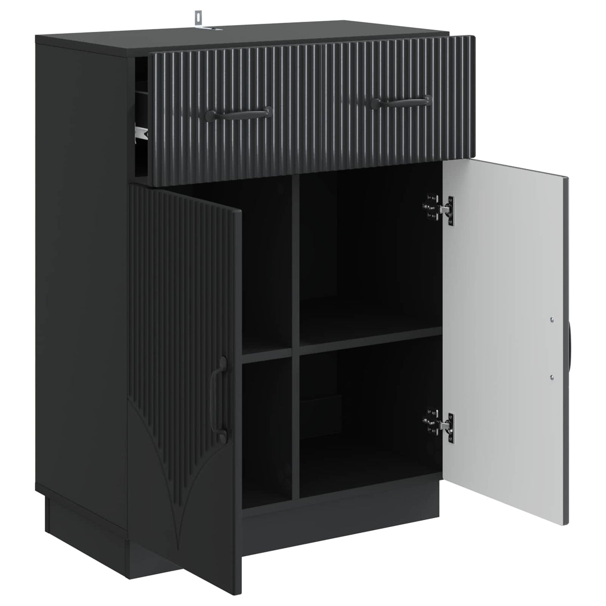 Sideboard Schwarz 66 x 34,5 x 87 cm Holzwerkstoff