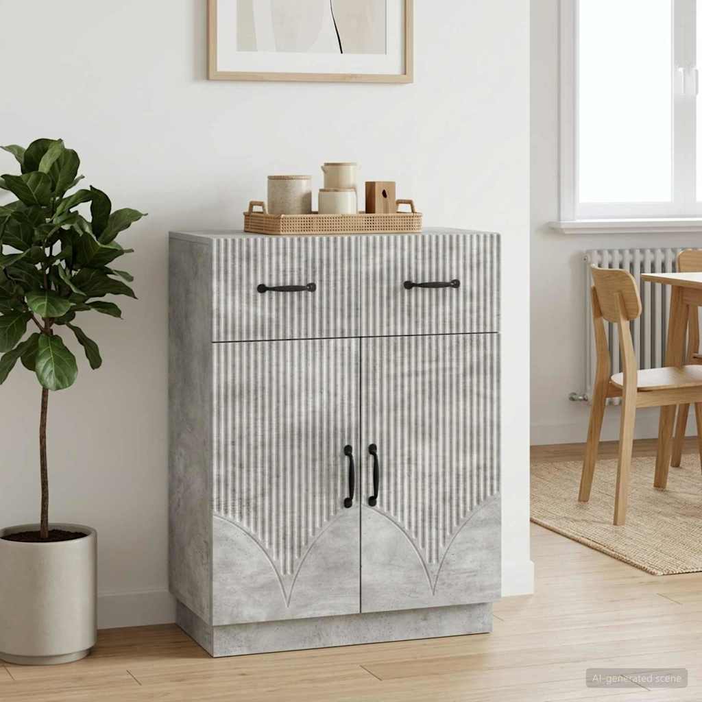 Sideboard Betongrau 66 x 34,5 x 87 cm Holzwerkstoff
