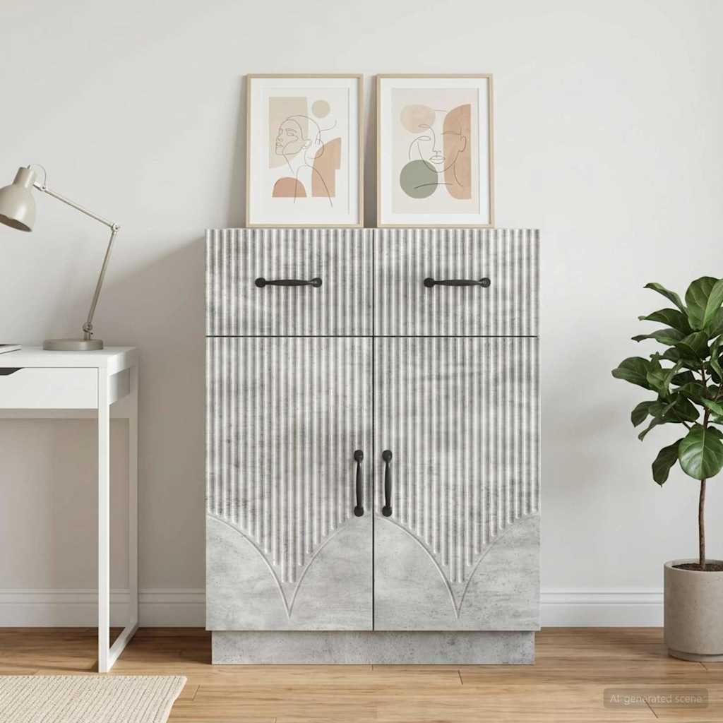 Sideboard Betongrau 66 x 34,5 x 87 cm Holzwerkstoff